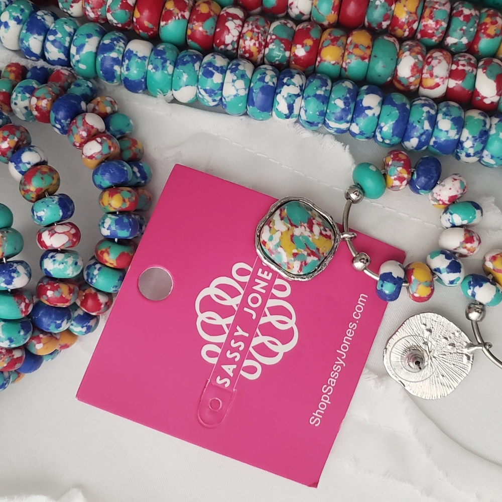 Sassy Jones Colorful Beaded TEZRA Necklace